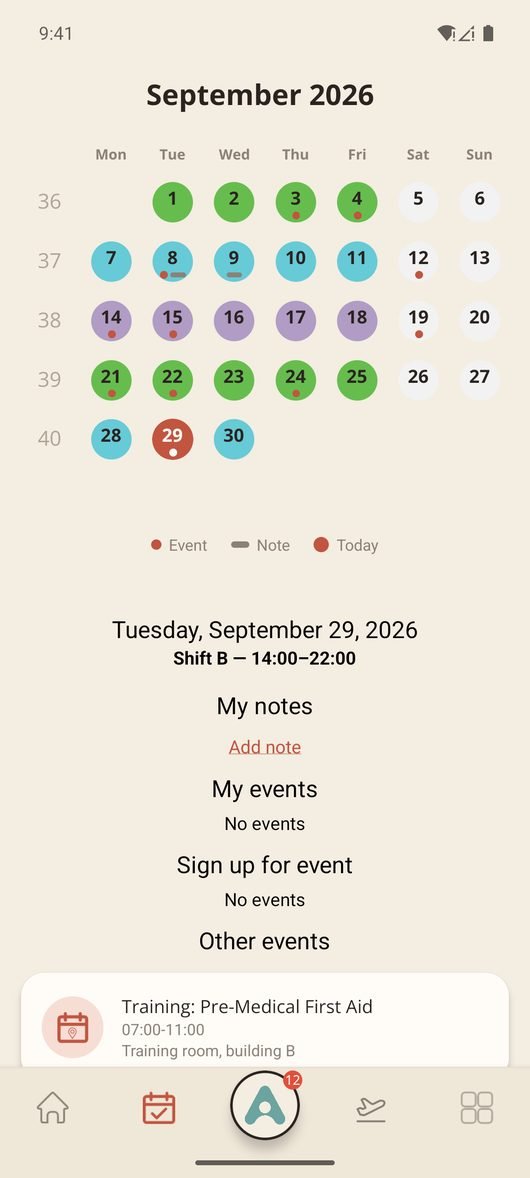 Shift schedule