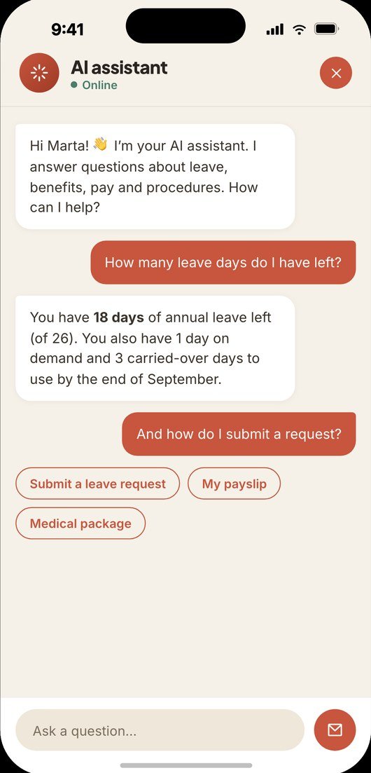 The AI assistant in the app