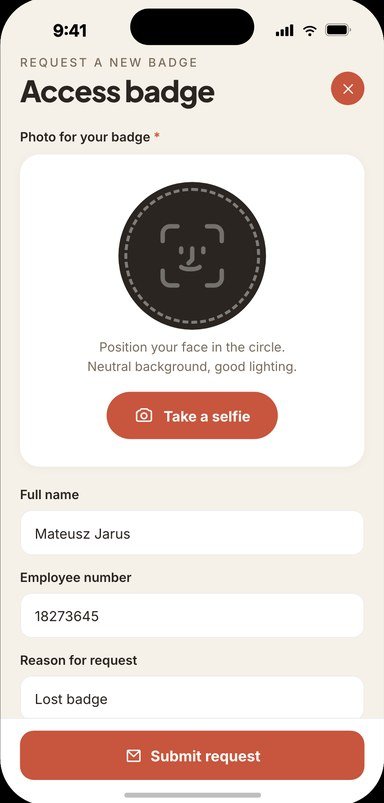 A site pass request