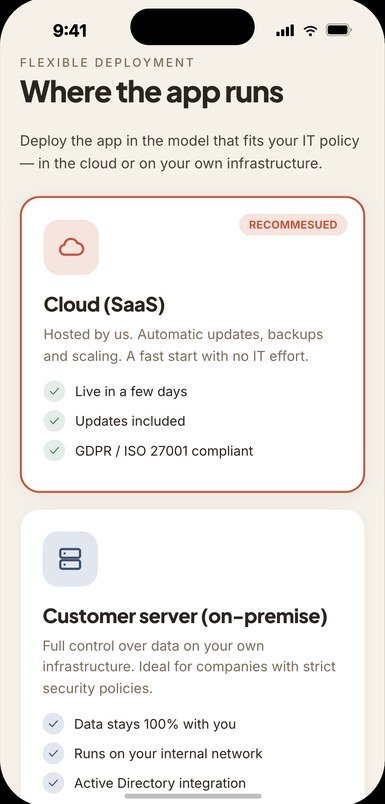 Where the app runs — the cloud or your own server